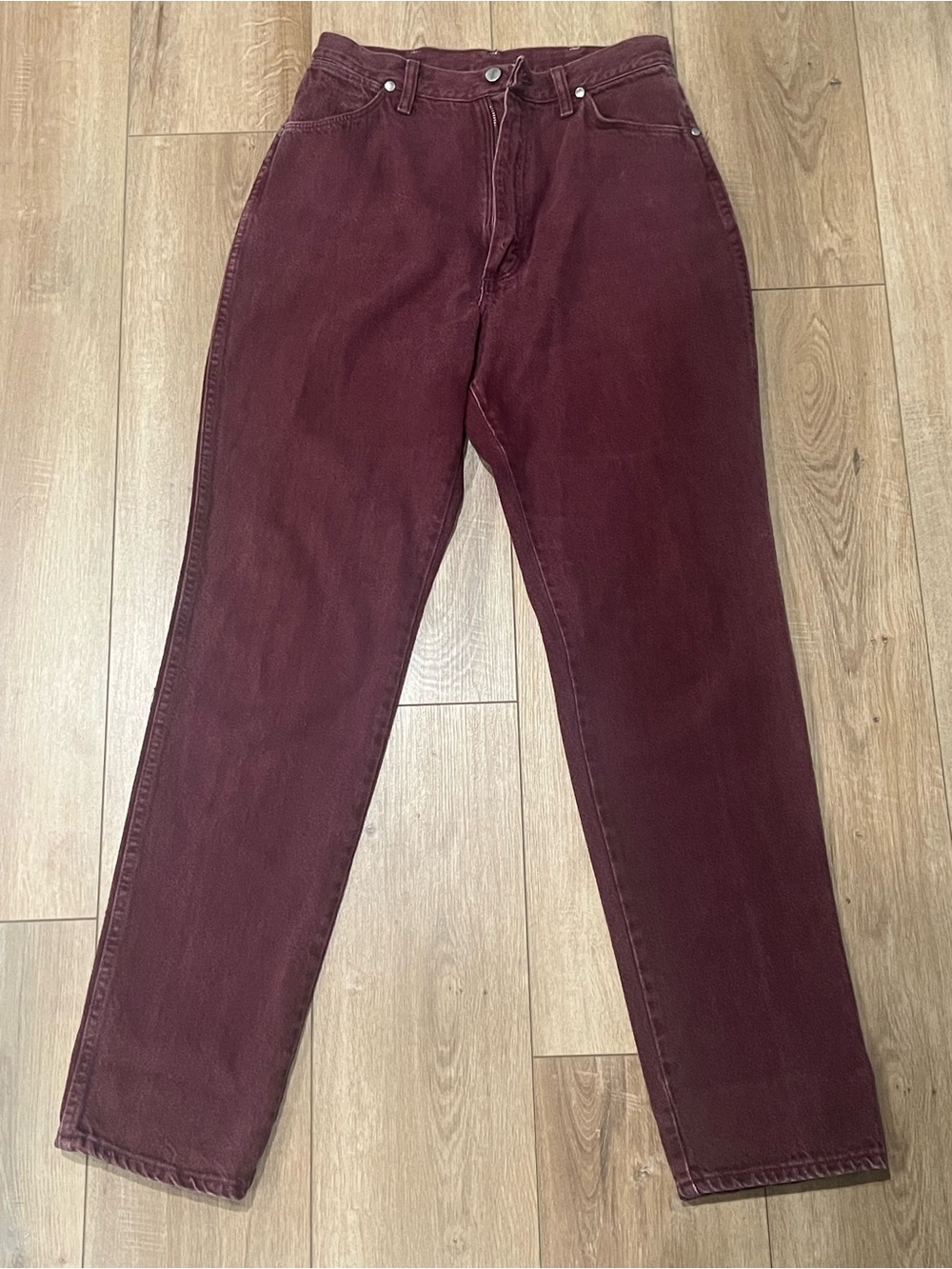 Vintage 90s Wrangler Women’s Burgundy Maroon High Rise Jeans